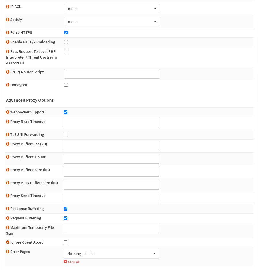 Select Force HTTPS and WebSocket Support